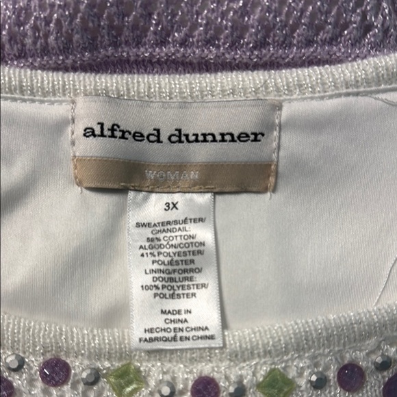 Alfred Dunner Relaxed Green and Purple Short Sleeve Tee 27 - Picture 9 of 9